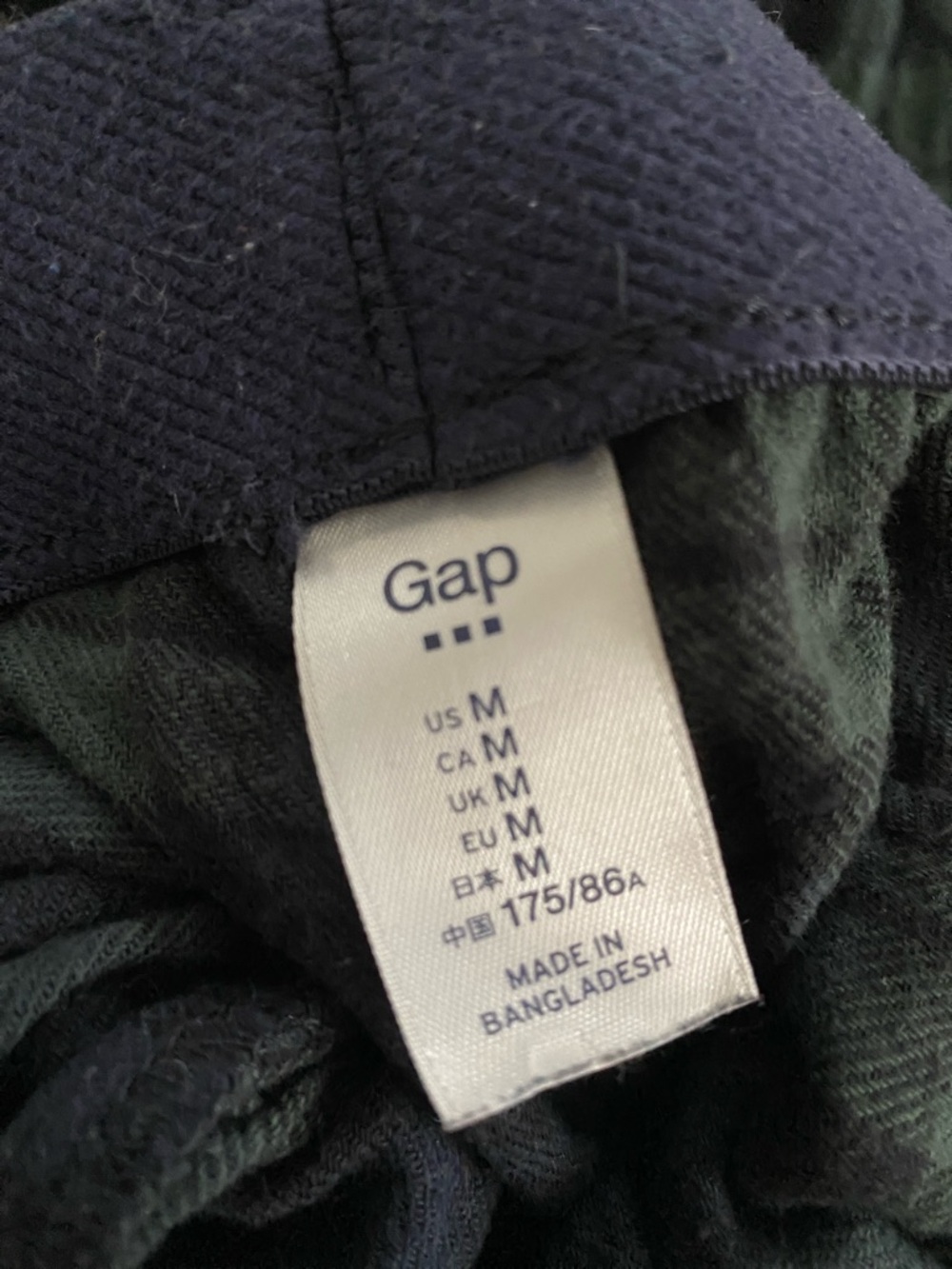 GAP Navy Waistband with Dark Green Plaid Pajama Pants Size M Men